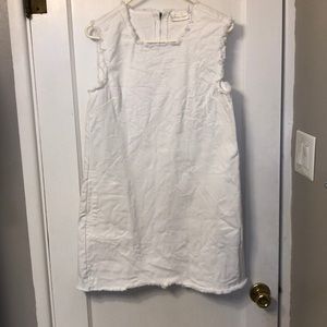 White denim shift dress
